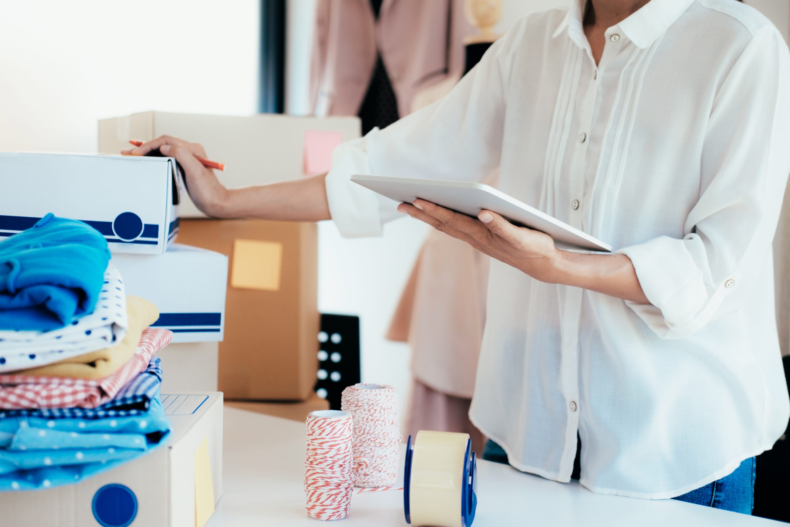 Online seller owner.Online shopping.